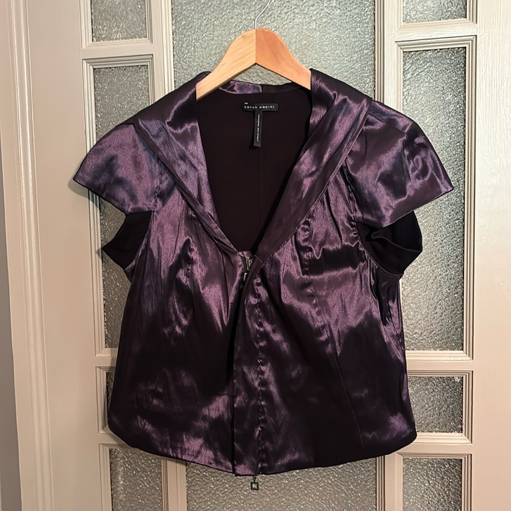 Sarah Pacini purple cap sleeve vest